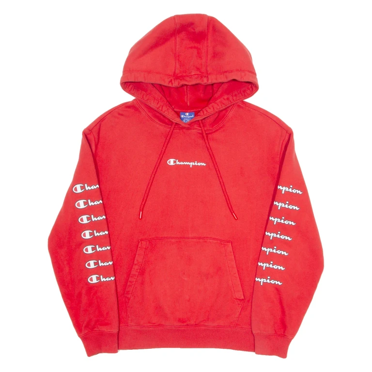 CHAMPION Mens Red Hoodie S