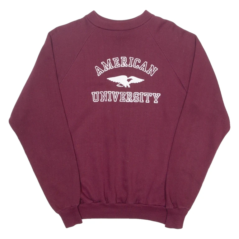 HEALTHKNIT Mens Sweatshirt Maroon Crew Neck USA XL