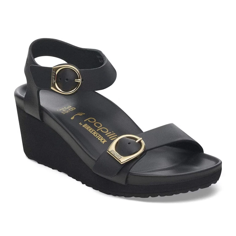 Unisex Soley Big Buckle Waxy Leather Black