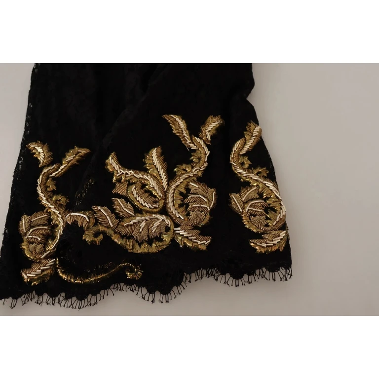 Dolce & Gabbana Black Lace Gold Baroque Special Piece Shorts - Women