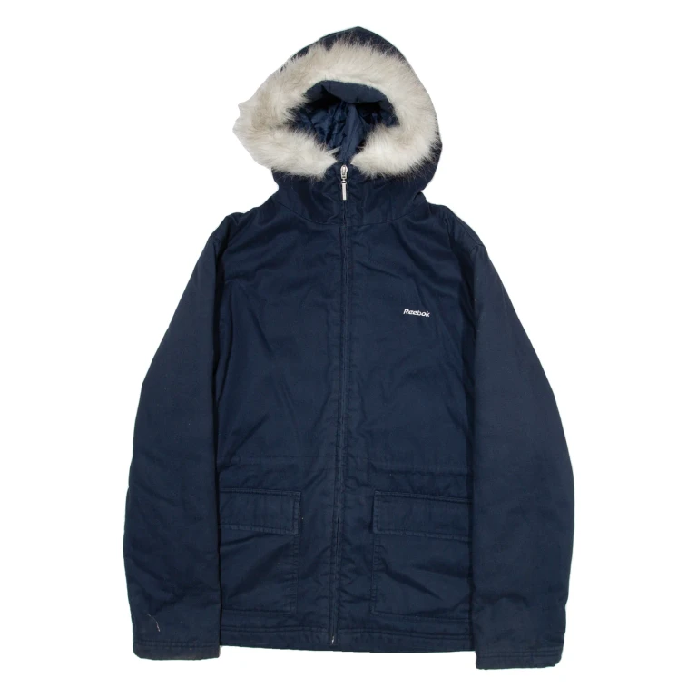 REEBOK Insulated Womens Parka Jacket Blue UK 12