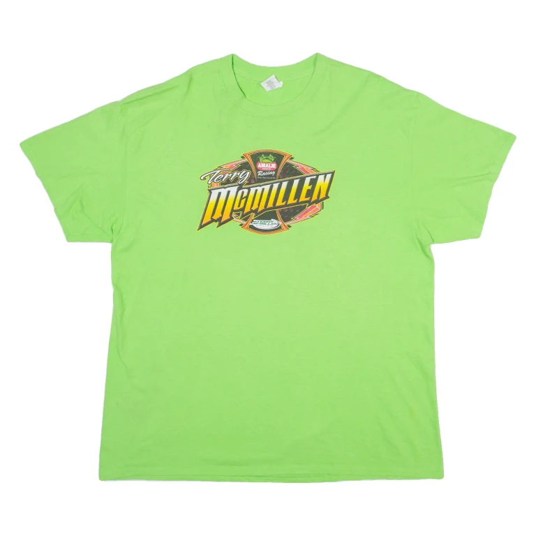 GILDAN Racing Mens T-Shirt Green XL