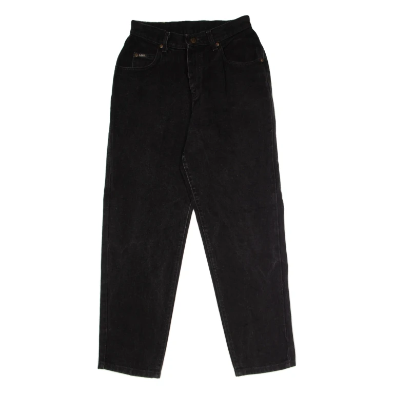 LEE Womens Jeans Black Regular Mom Charcoal Wash W26 L28