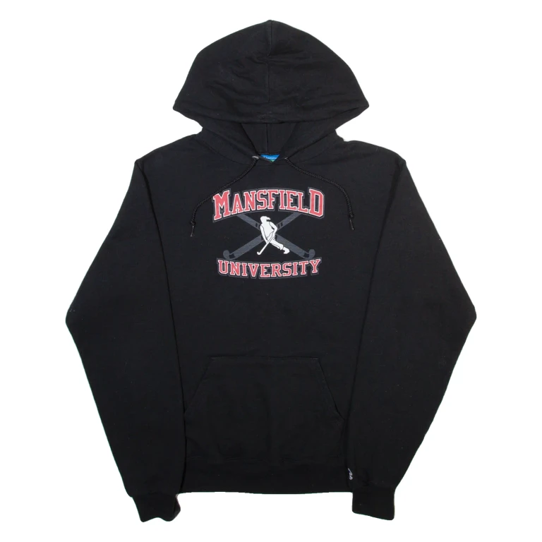 CHAMPION Mansfield University Mens Black Hoodie S