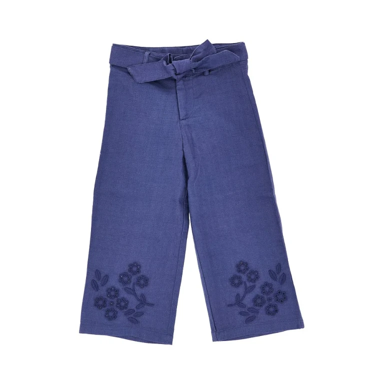 Cotton and linen embroidered pants Kids 3Y