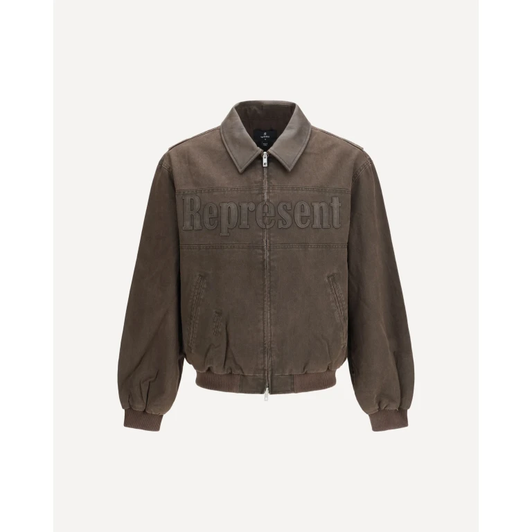 Represent Roscoe Logo Collared Bomber Jacket