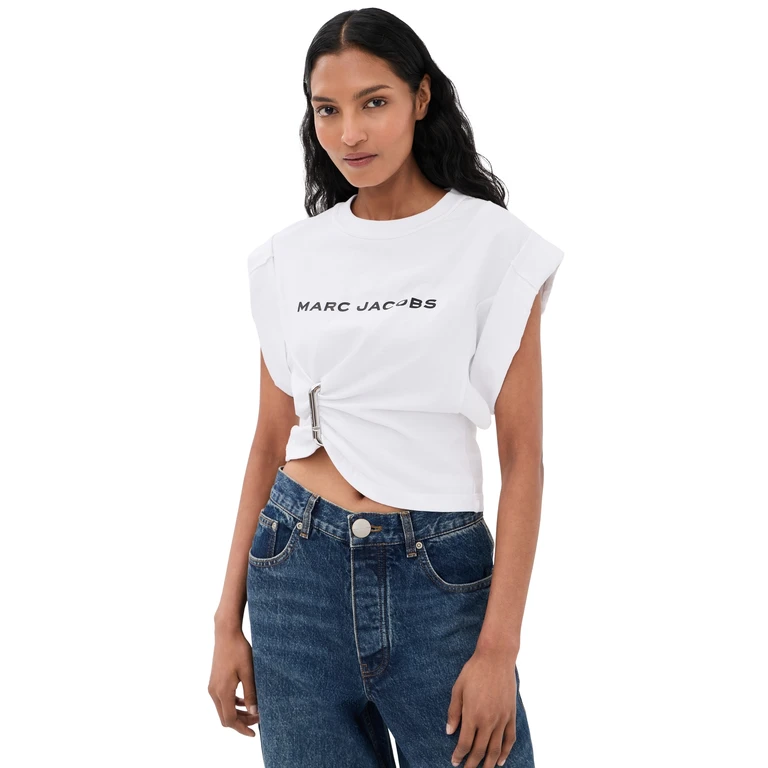 Marc Jacobs Pop J Marc Logo Drape Seam Tee White XS