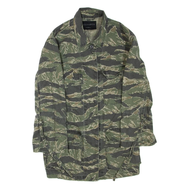 ALL SAINTS Womens Jacket Green Camouflage XS