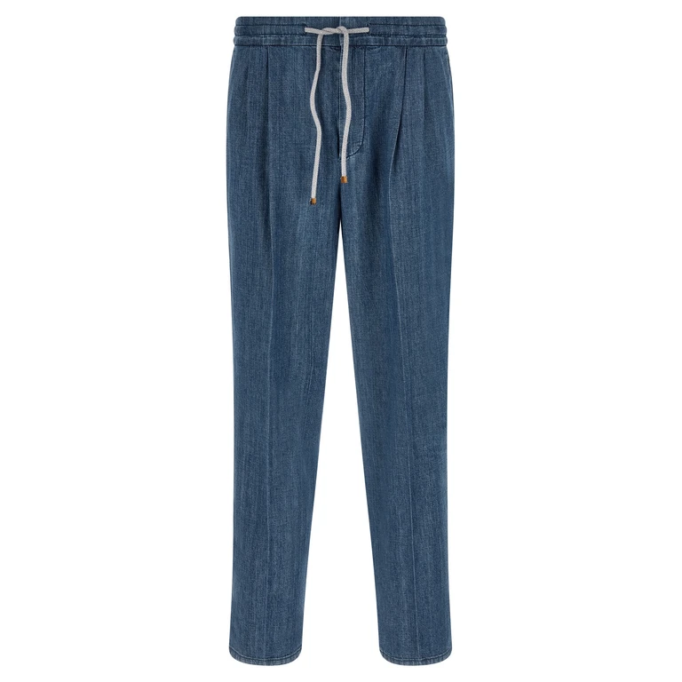 Brunello Cucinelli Blue Cotton Relaxed Fit Jeans Clothing - Men