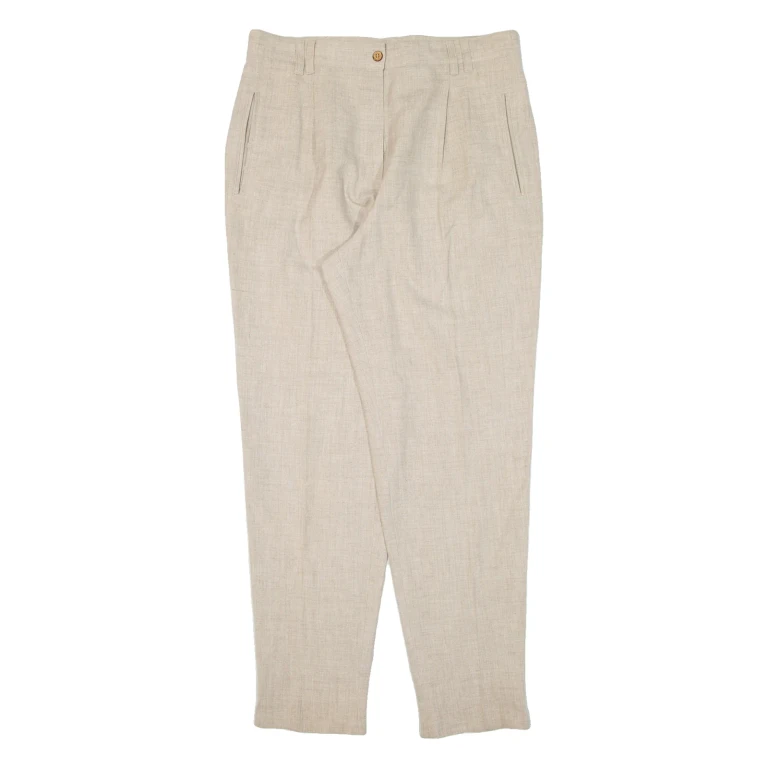 THE LEGEND Womens Trousers Beige Regular Tapered Linen W32 L29