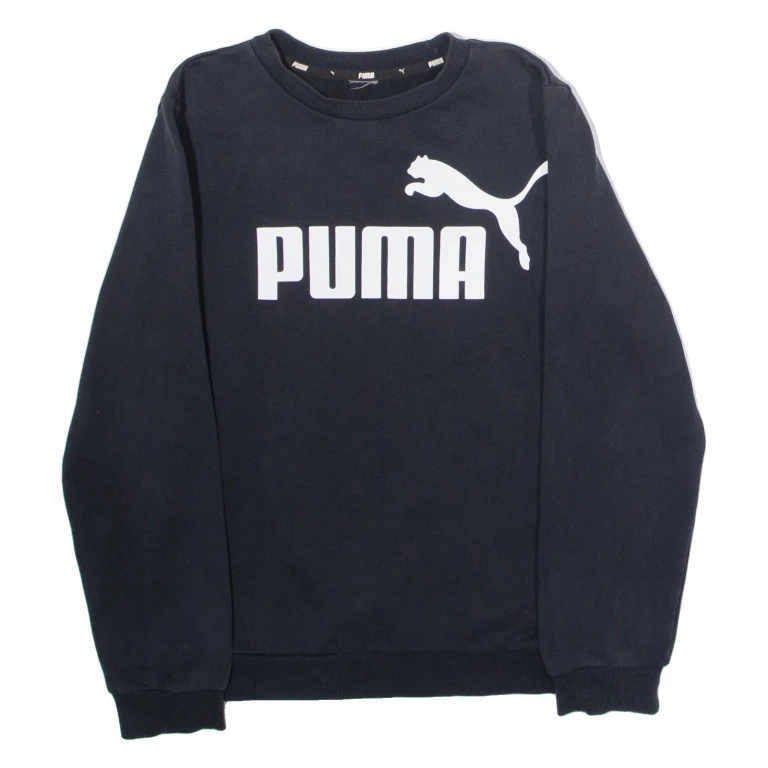 PUMA Mens Sweatshirt Black Crew Neck S