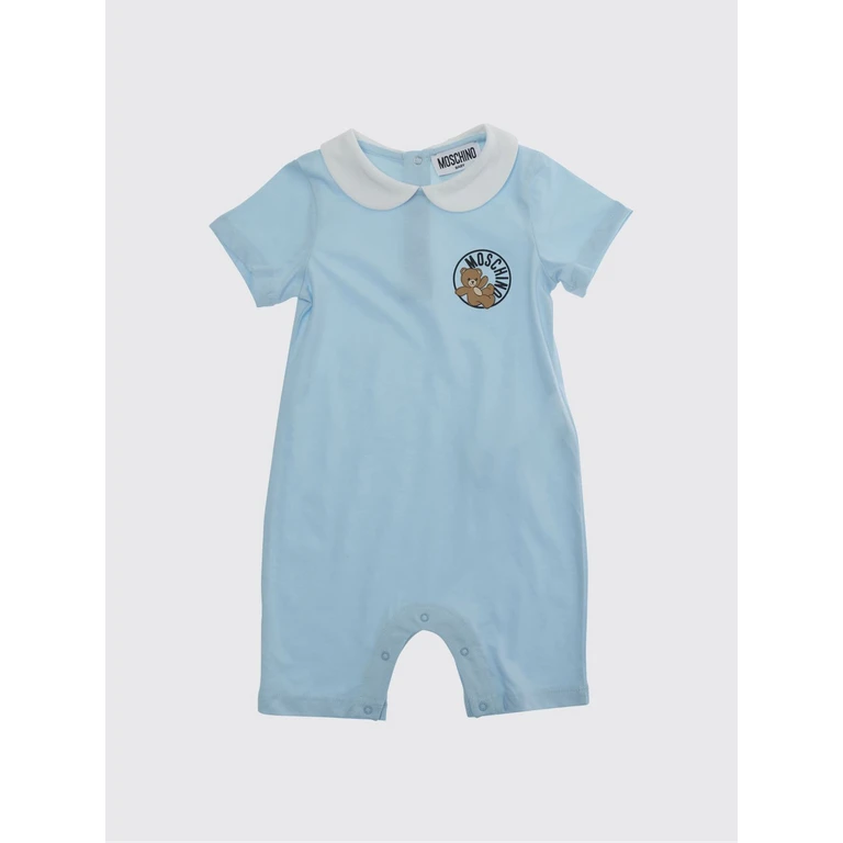 Boy's Peter Pan Collar Cotton Romper with Contrast Logo (MMY03YLAA0340304)