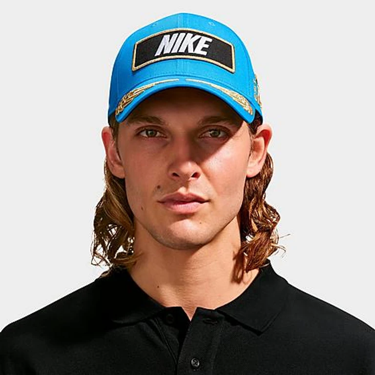 Club Structured Racing Backstrap Hat in Light Photo Blue/Black Size: S-M
