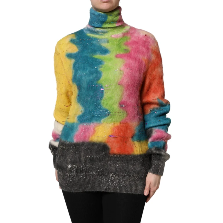 Dolce & Gabbana Multicolor Mohair Turtleneck Pullover Sweater Nylon Wool Clothing - Women