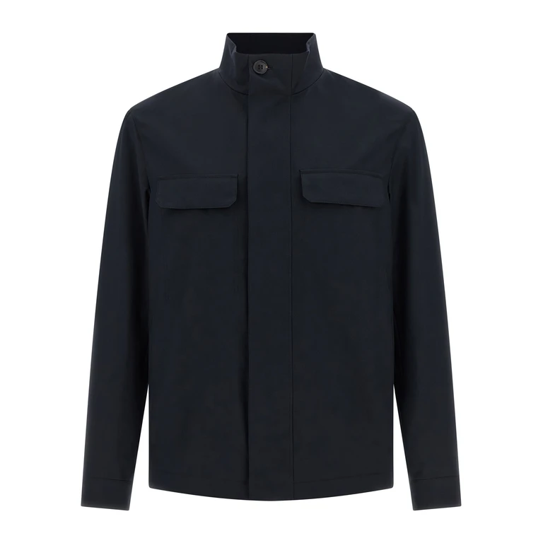 Zegna Blue Polyester Jacket Clothing - Men