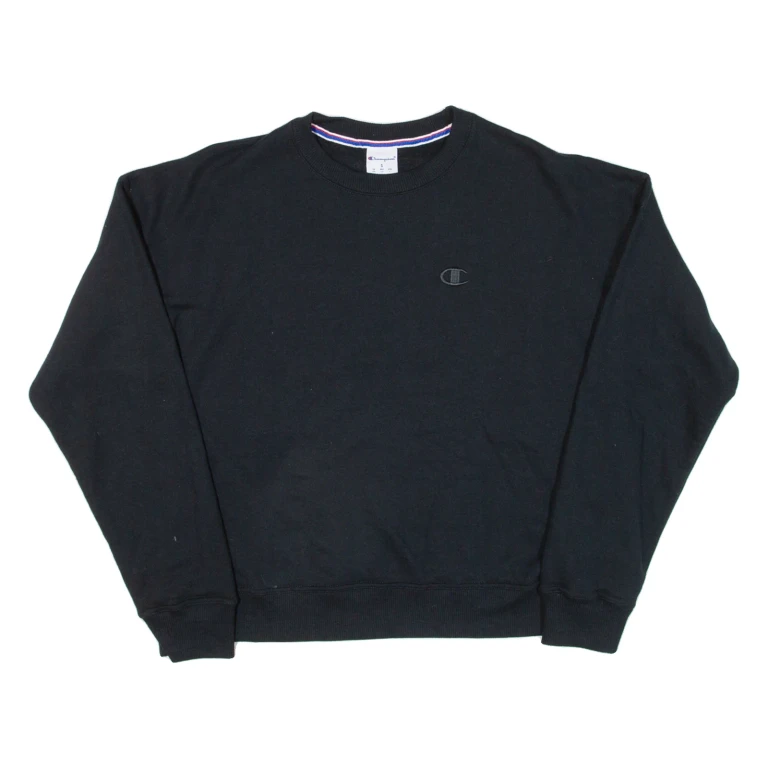 CHAMPION Womens Sweatshirt Black S