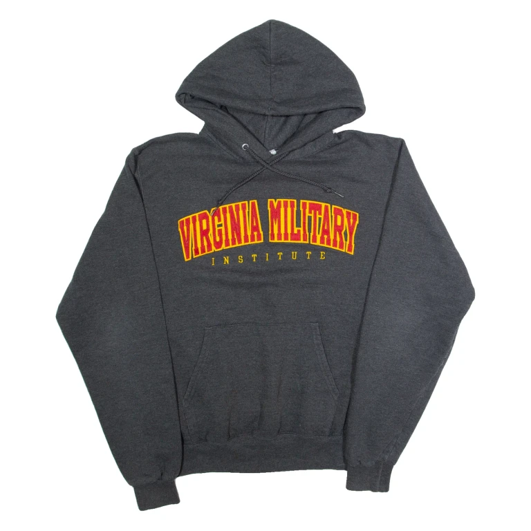 CHAMPION Virginia Military Institute Mens Grey Hoodie USA S