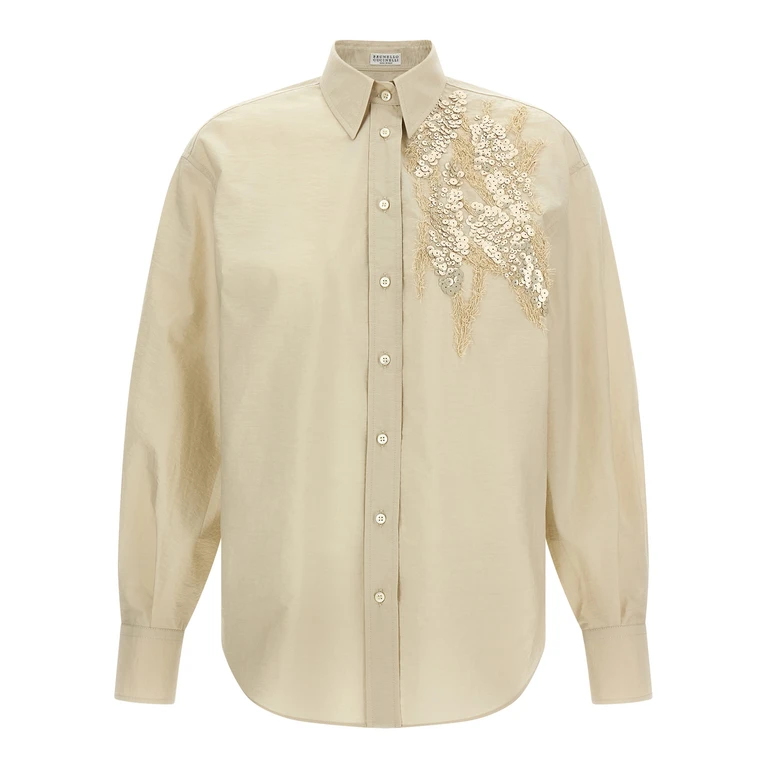 Brunello Cucinelli Beige Cotton Blouse - Women