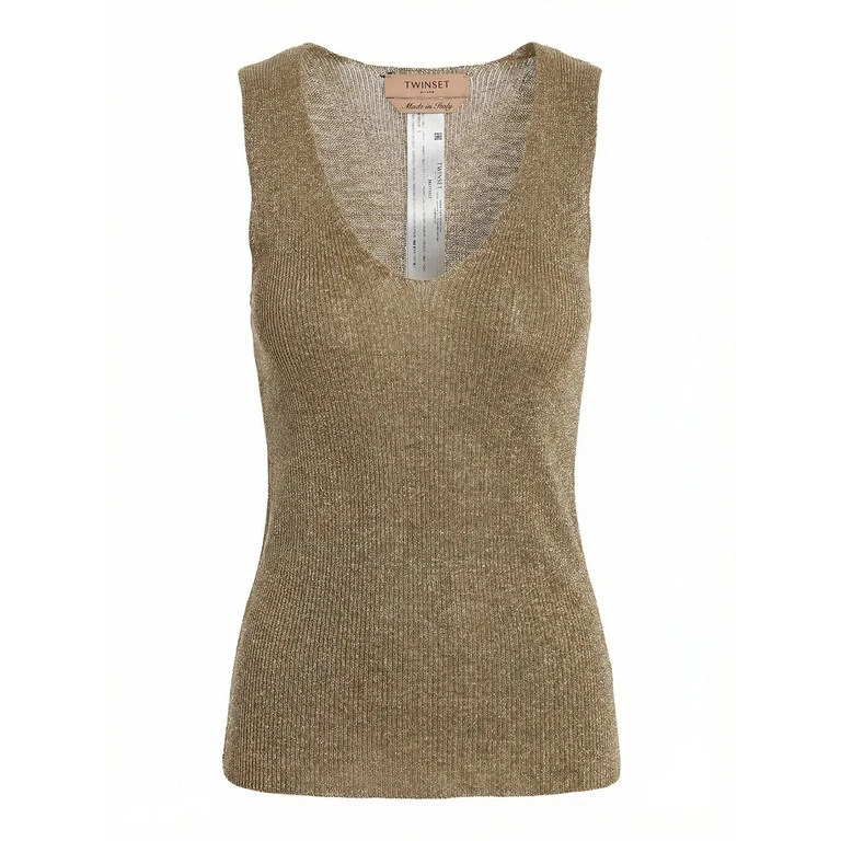 Twin Set Knit Ribbed Tank Top