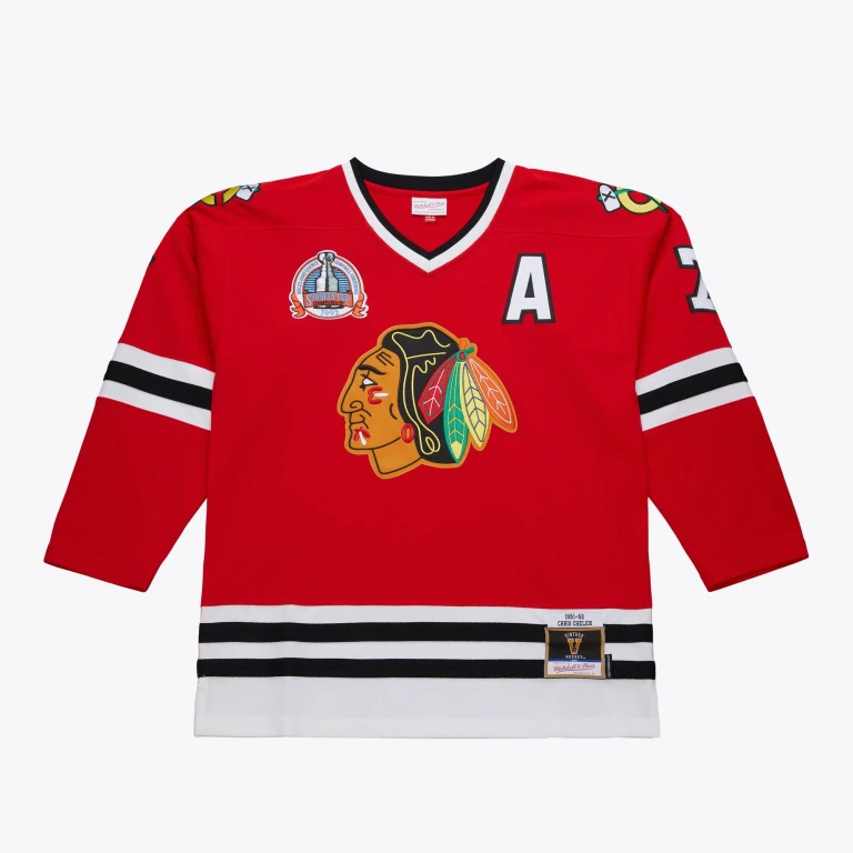 Men's NHL Dark Jersey Blackhawks 1991 Chris Chelios