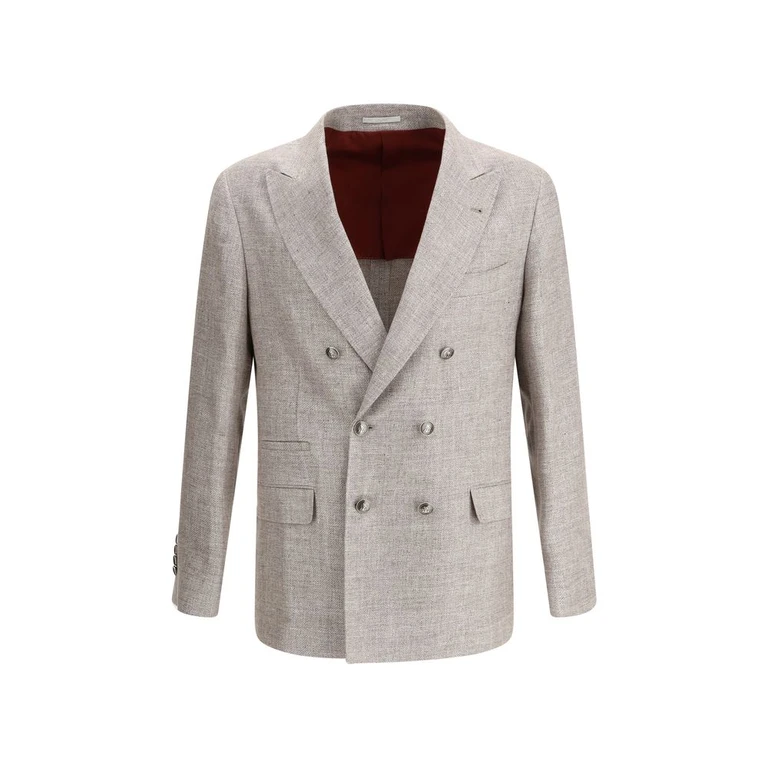 Brunello Cucinelli Light Brown Linen Blazer Clothing - Men