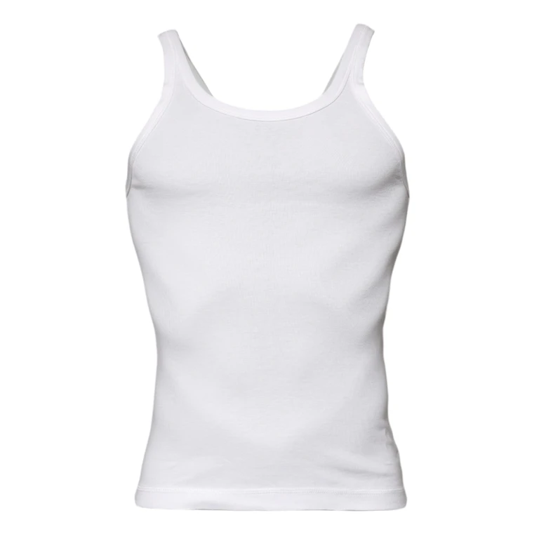 Dolce & Gabbana Ivory Cotton Sleeveless Round Neck Tank T-Shirt Off White - Men