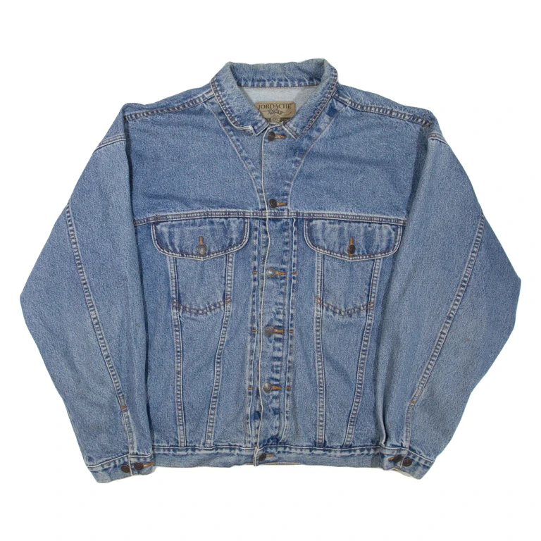 JORDACHE Mens Denim Jacket Blue XL