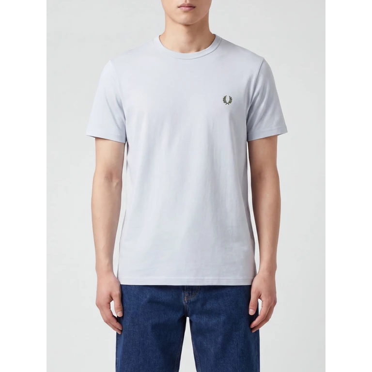 Slim Fit Cotton Crew Neck T-Shirt with Embroidered Logo (FPM35195828A)