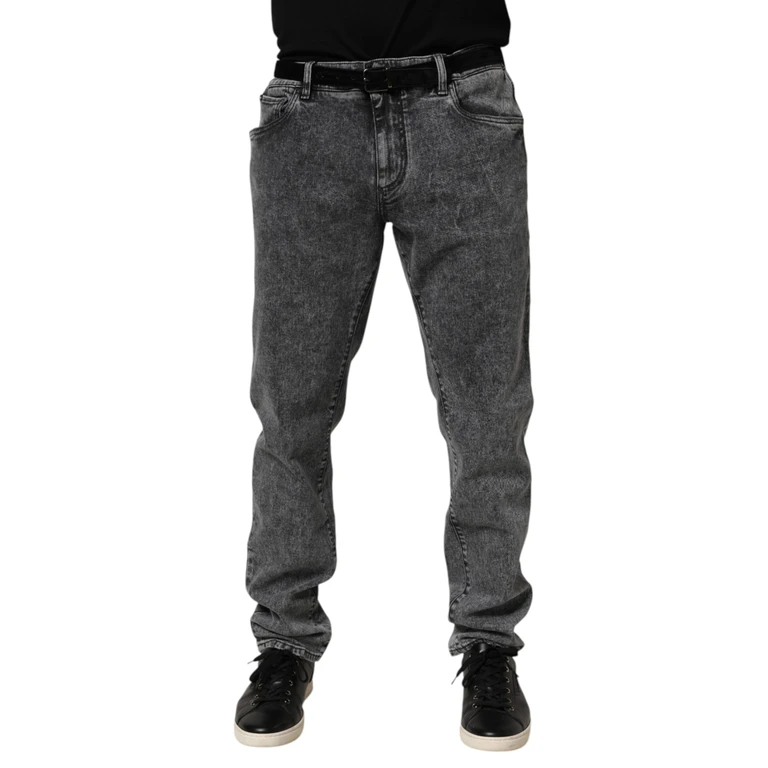 Dolce & Gabbana Gray Cotton Slim Fit Denim Trouser Jeans Co+02 - Men