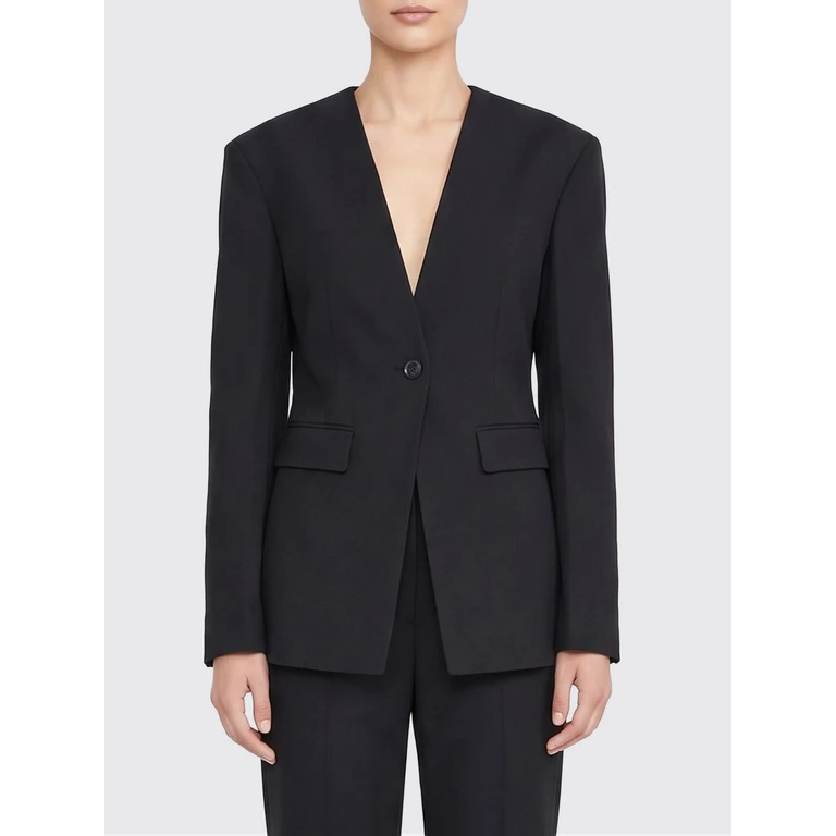 Cropped Single-Breasted Silk-Blend Blazer (NW26SSOW26099BLACK)