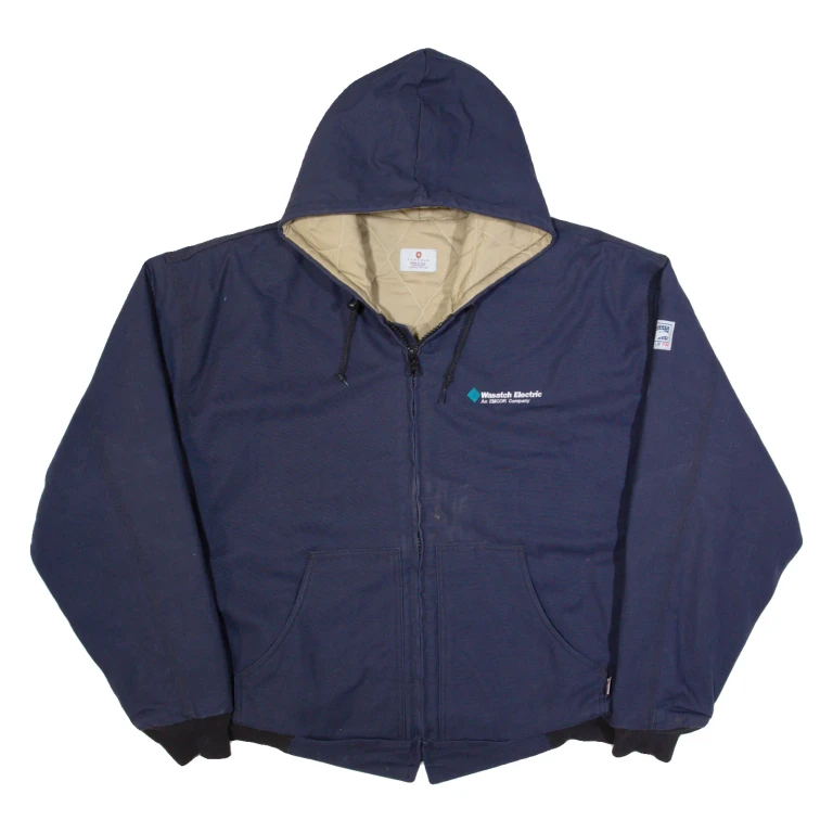 TYNDALE Mens Workwear Jacket Blue Hooded XL