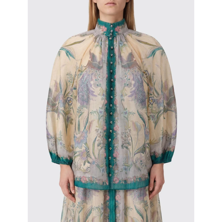 Liberty-Print Cotton and Silk Shirt with Balloon Sleeves (4538TSS262CSCFL)