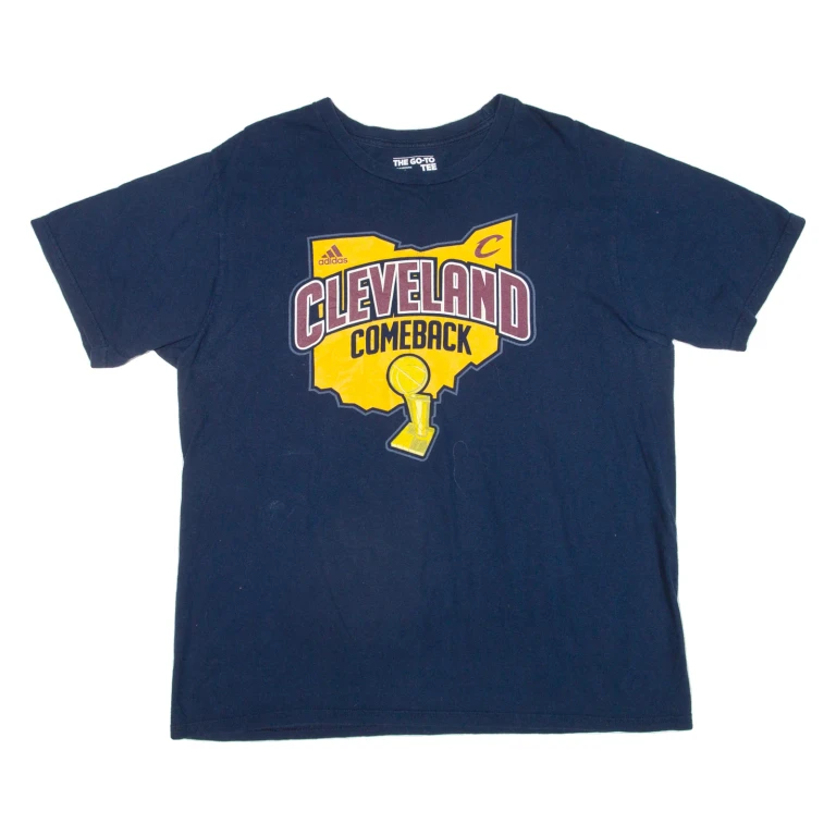 ADIDAS Cleveland Comeback Mens T-Shirt Blue USA L