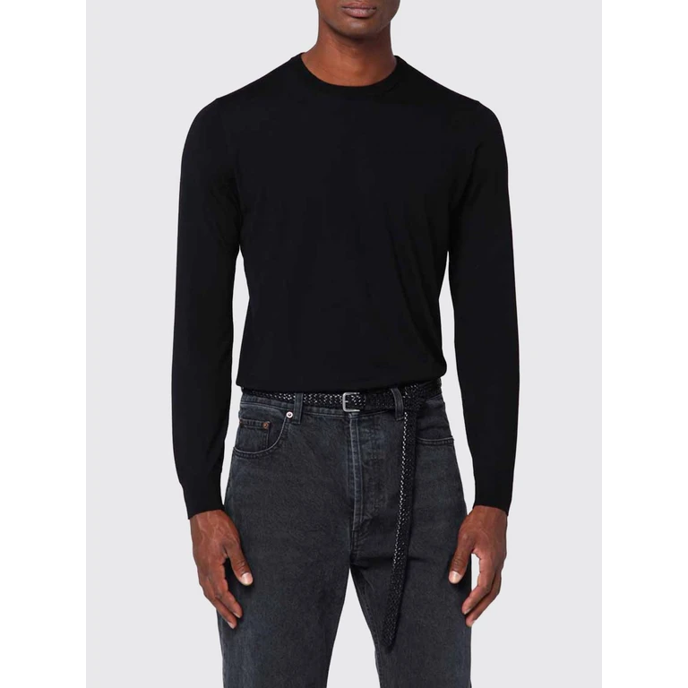 Long-Sleeved Crew-Neck Jumper with Ribbed Cuffs and Hem (D0D103W690)