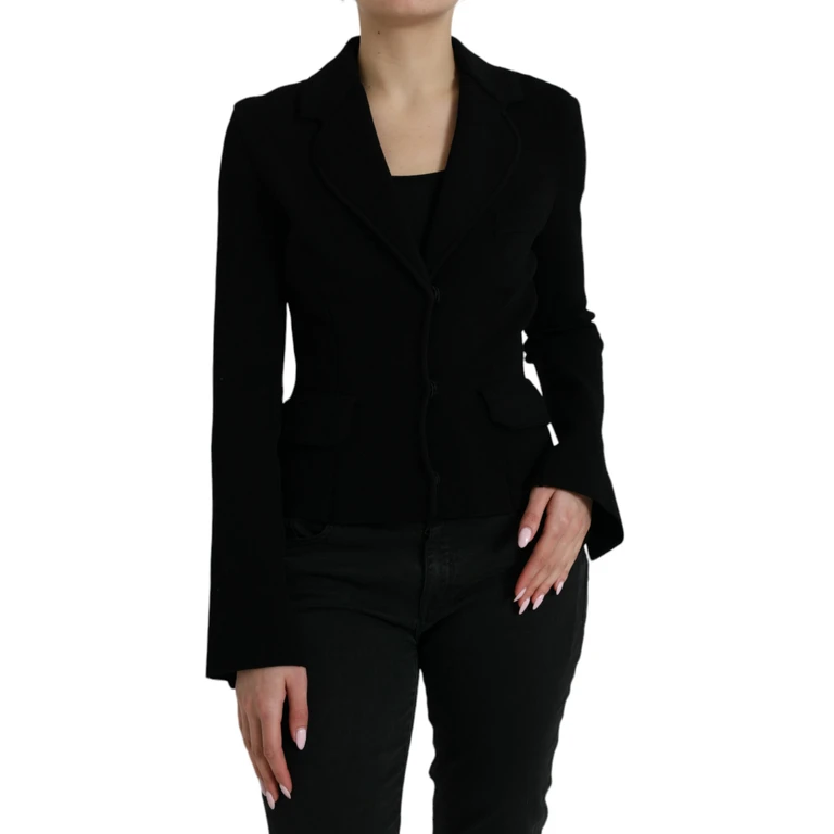 Dolce & Gabbana Black Viscose Single Breasted Blazer Jacket Clothing - Women