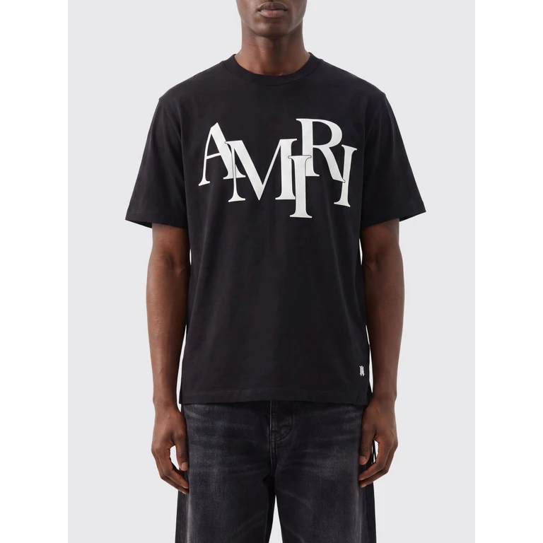 Crewneck Cotton T-Shirt with Chest Logo Print (AMJYTE1149001)