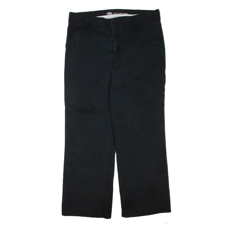 DICKIES Womens Trousers Black Regular Straight W34 L29