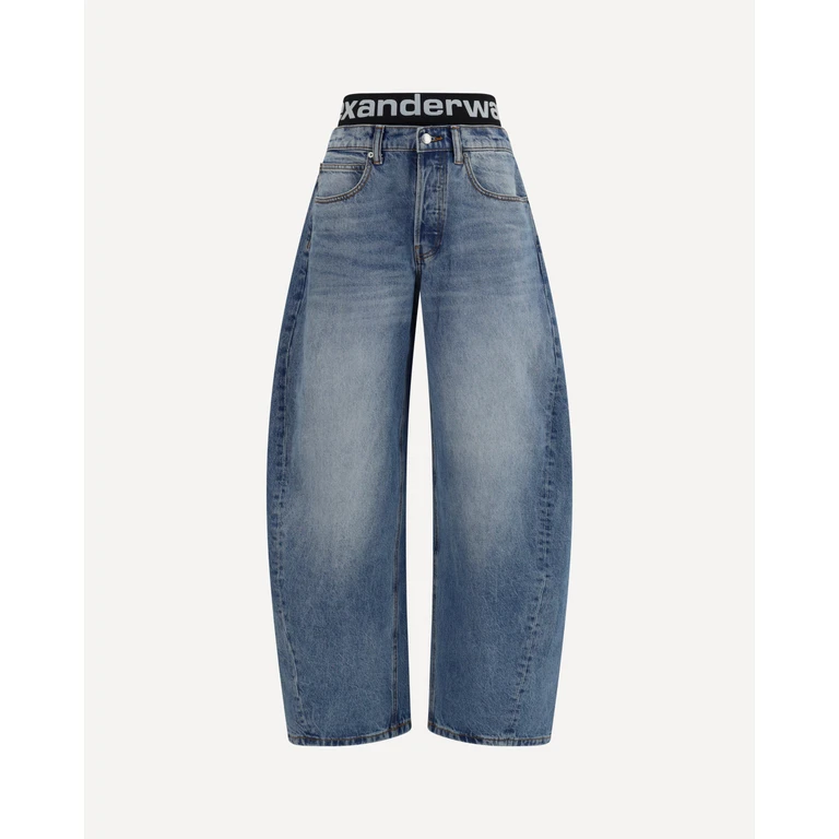 ALEXANDER WANG Layered belt logo-waist Jeans Female 25