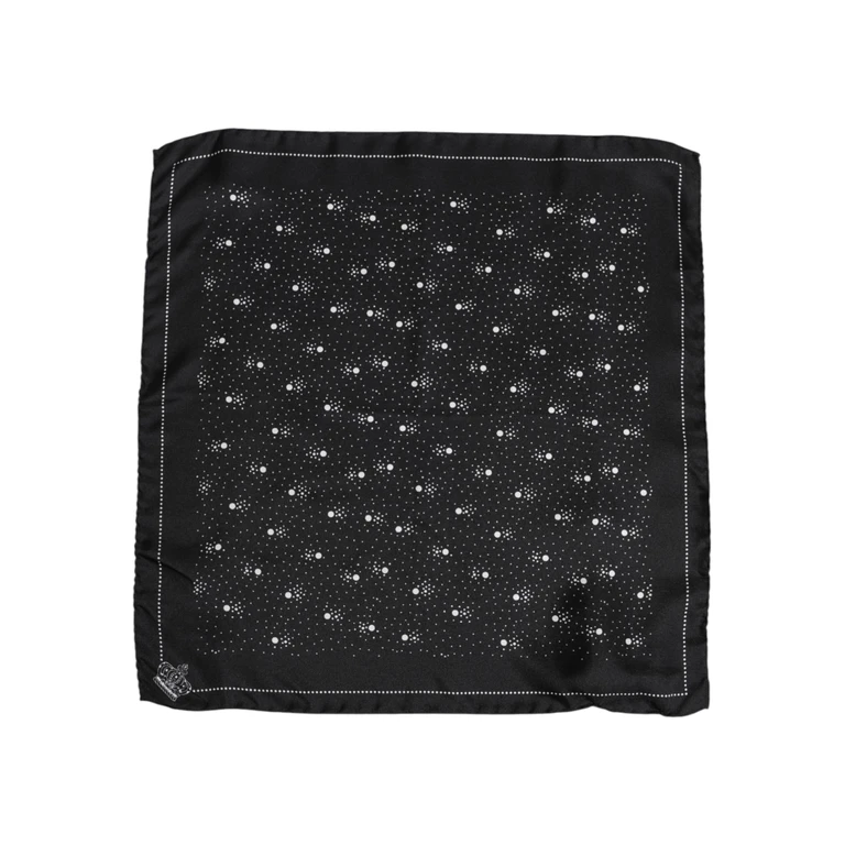 Dolce & Gabbana Black White Printed Square Men Foulard Scarf And Silk - Men