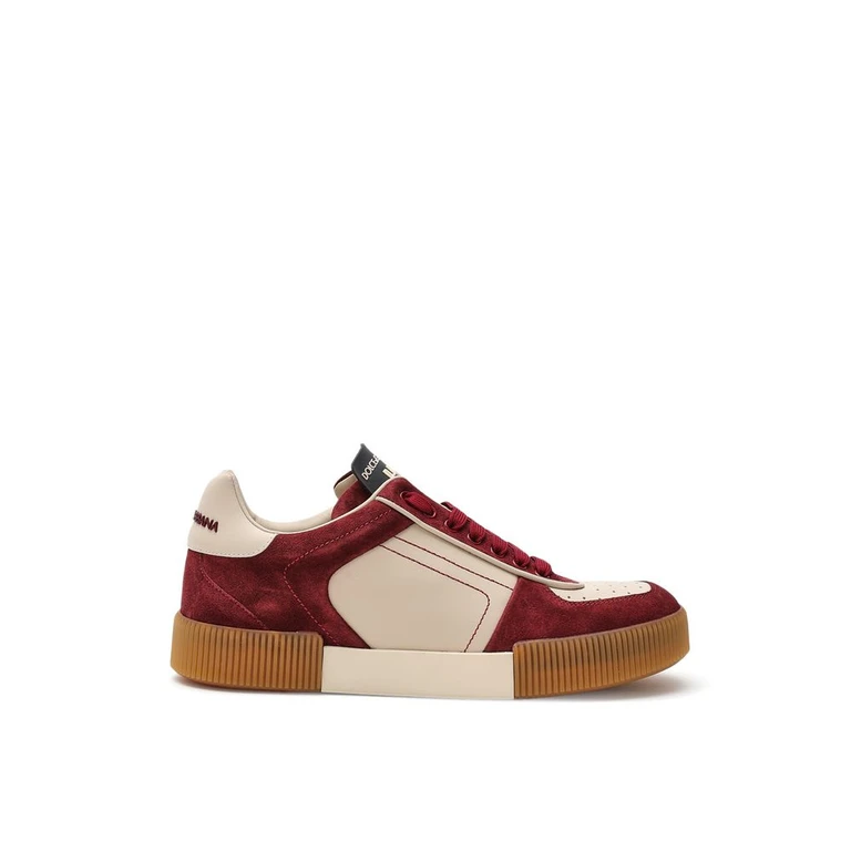 Dolce & Gabbana Bordeaux Leather Low Top Sneakers - Men