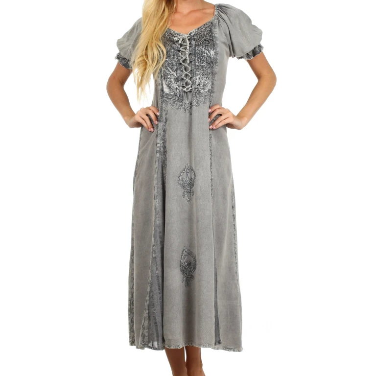 Sakkas Bridget Embroidered Renaissance Dress