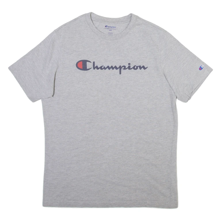 CHAMPION Mens T-Shirt Grey M