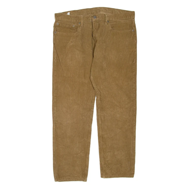 LEVI'S Mens Corduroy Trousers Brown Regular Straight W26 L32