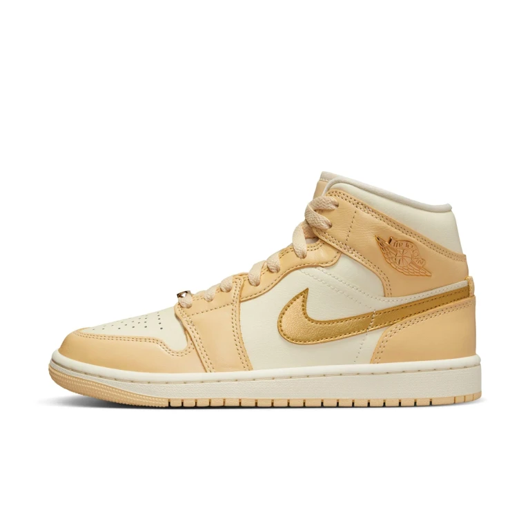 Women's Retro 1 Mid Se 'French Vanilla Gold' W Sneakers