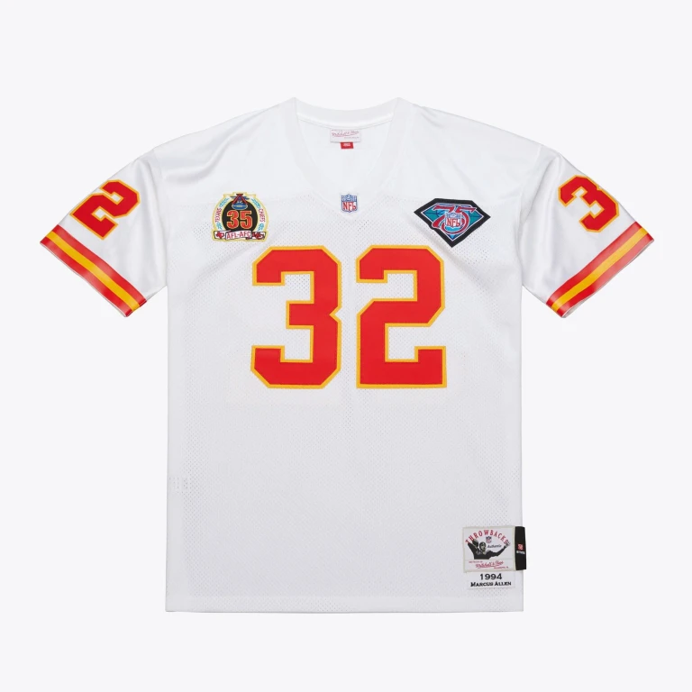 Men's NFL White Jersey Chiefs 1994 Marcus Allen