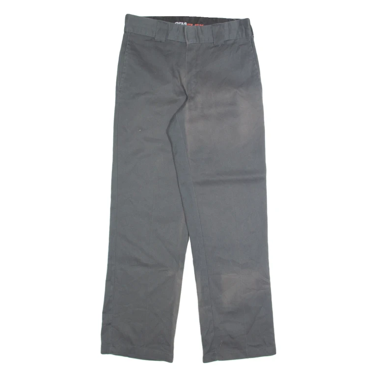 DICKIES Chino Womens Trousers Grey Regular Straight W28 L28
