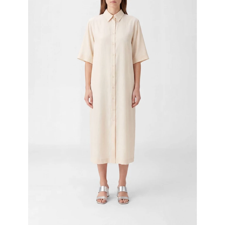 Midi Shirt Dress in Cotton and Silk with French Collar (6261K21320N002)