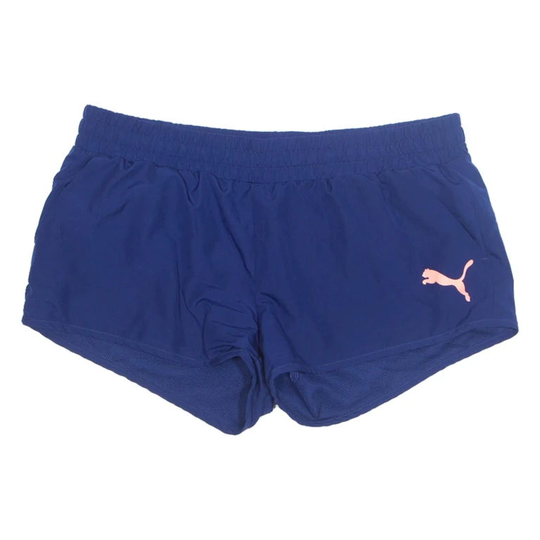 PUMA Mesh Lined Womens Sports Shorts Blue Relaxed UK 14 W33