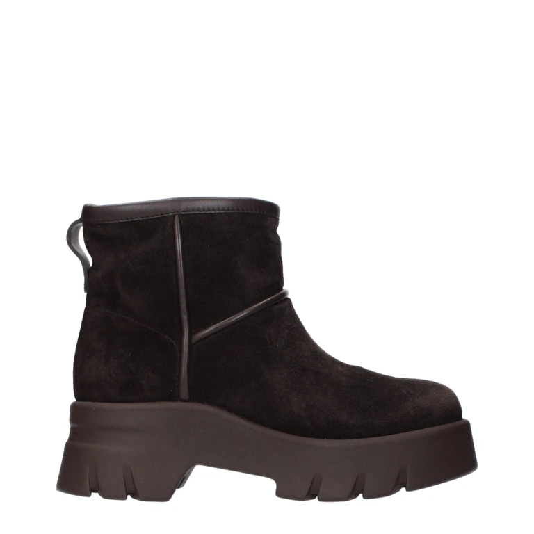 Brown Leather Ankle Boots - Women