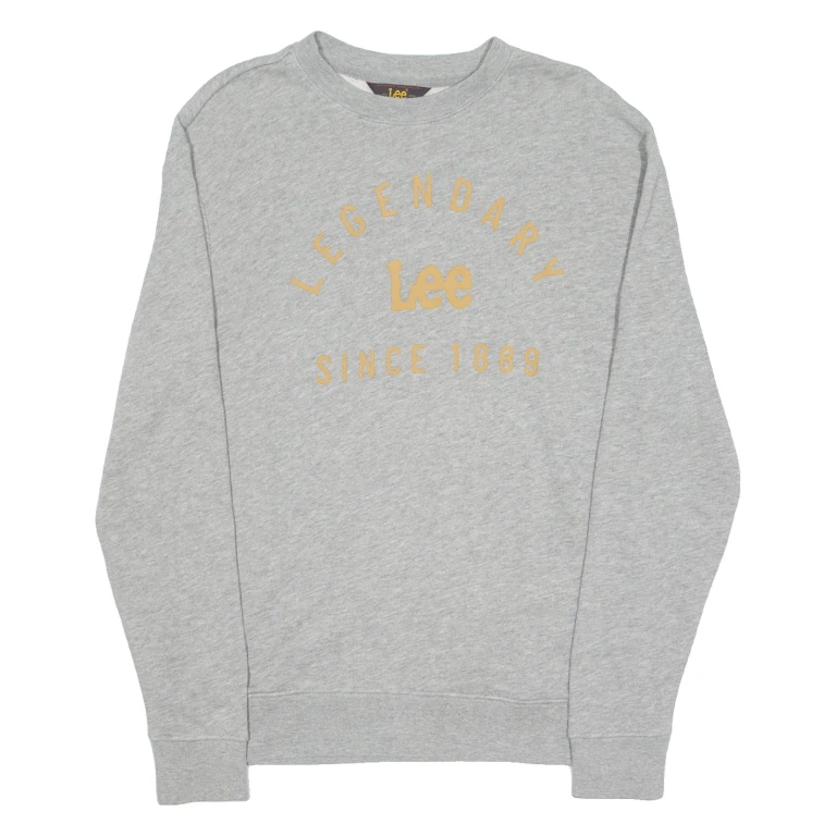 LEE Mens Sweatshirt Grey Crew Neck S